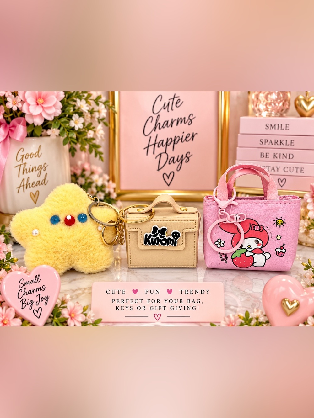 3 keychain bag charm bundle